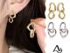 A HELLO GIRL Love ต่างหูโลหะ แบบหนีบ หรูหรา สําหรับผู้หญิง