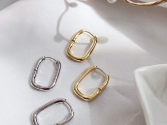252-goodgift_station - Simple U-shaped hoop earrings S925 silver ต่างหูแบบเจาะ รูปทรงตัวยู เป็นเงิน 92.5