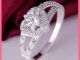 (micmicell) เครื่องประดับผู้หญิงแหวนแต่งงานจี้หัวใจรักคริสตัล