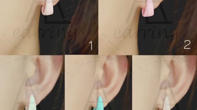 [G08] ต่างหูแฟชั่นมี5สี ครอบหลังใบหูเล็กน้อย ราคาต่อ1คู่ พร้อมแป้นโลหะทรงจุกน้ำเต้าทุกคู่