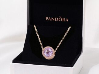 Pandora สร้อยคอเงิน 925 จี้เพชรเพทาย 18K สีโรสโกลด์ คลาสสิก เครื่องประดับแฟชั่น สําหรับผู้หญิง