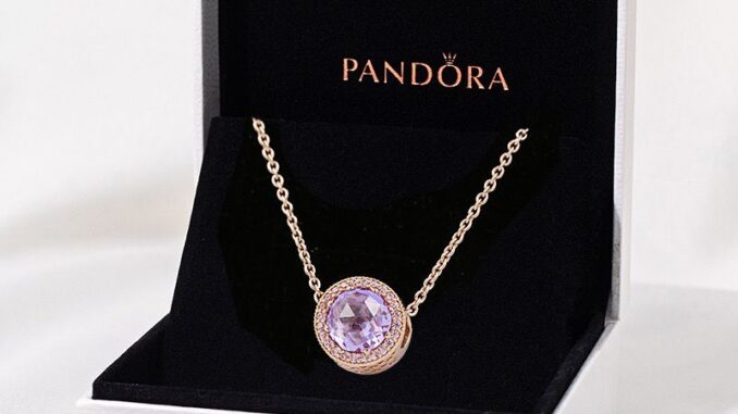 Pandora สร้อยคอเงิน 925 จี้เพชรเพทาย 18K สีโรสโกลด์ คลาสสิก เครื่องประดับแฟชั่น สําหรับผู้หญิง