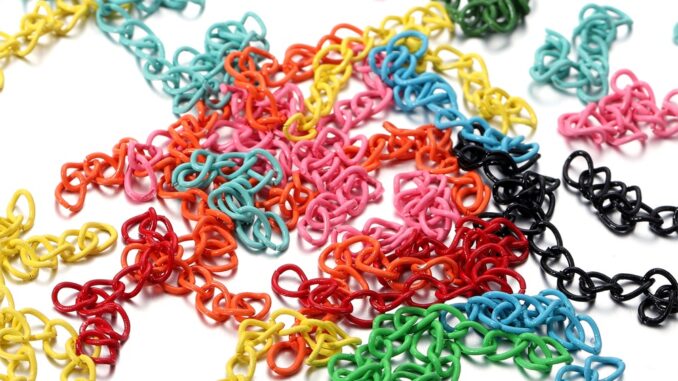 โซ่ วัสดุโลหะ หลากสีสัน 50 มม. สำหรับงานีมือ DIY 30 ชิ้น