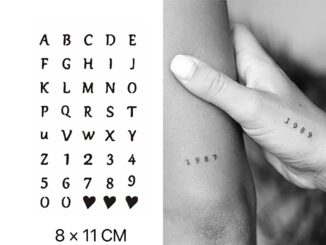 【Mars Tattoo】ใหม่ สติกเกอร์รอยสักชั่วคราว กึ่งถาวร ลายตัวอักษร ตัวเลข 2 สัปดาห์ ติดทนนาน X009