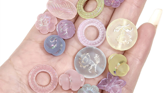 ลูกปัดอะคริลิคใส รูปเส้น สีเงิน แฮนด์เมด DIY