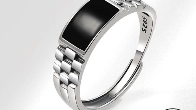 ATHENA JEWELRY เงิน 925 แหวน แท้ ต้นฉบับ แฟชั่น เครื่องประดับ เกาหลี จัตุรัสย้อนยุค Silver ผู้ชาย เครื่องประดับ R271