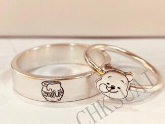 แหวนคู่รัก ลายการ์ตูนหมีพูห์น่ารัก สําหรับผู้ชาย และผู้หญิง