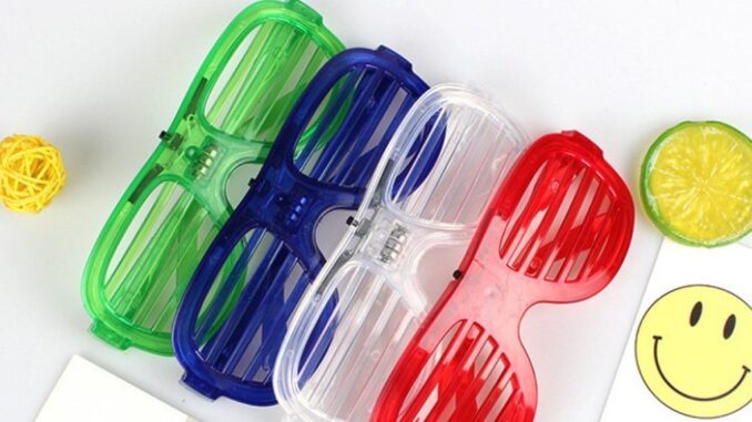 Glanxuan แว่นตาเรืองแสง ""มีหลอดไฟ LED"" แว่นตาเรืองแสง คริสต์มาส Luminous glasses
