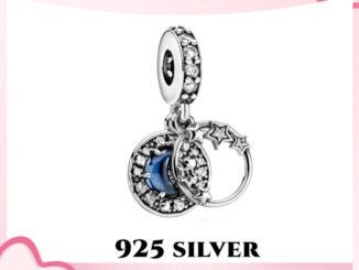 [ส่งจากกรุงเทพ]P แท้ เงิน925 เสน่ห์ Deep blue night sky starry moon charm ของแท้ 100% for bracelet