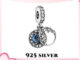 [ส่งจากกรุงเทพ]P แท้ เงิน925 เสน่ห์ Deep blue night sky starry moon charm ของแท้ 100% for bracelet