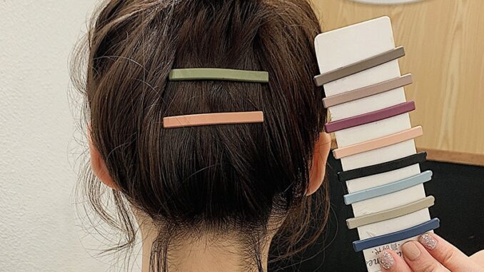 กิ๊บติดผม สีพื้น แบบเรียบง่าย สไตล์เกาหลี สําหรับผู้หญิง