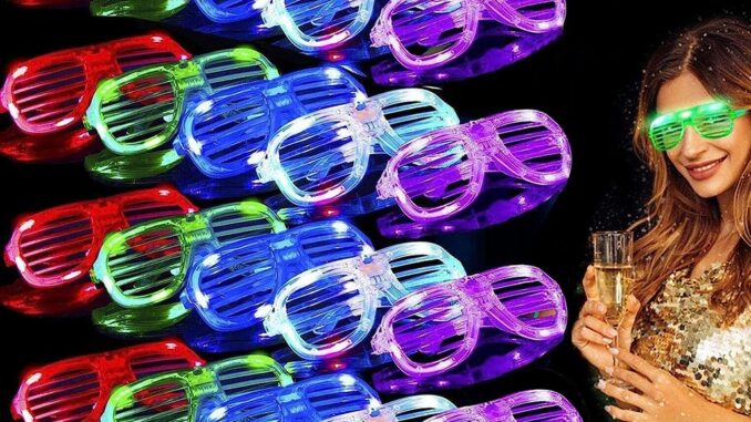 แว่นตาเทคนิค มีไฟ LED เรืองแสงในที่มืด พร็อพสําหรับปาร์ตี้ฮาโลวีน