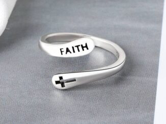 แหวนกางเขน Faith สีเงิน แหวนคริสเตียน กิฟชอปคริสเตียน พระเจ้า พระเยซู เครื่องประดับคริสเตียน เครื่องประดับผู้หญิง