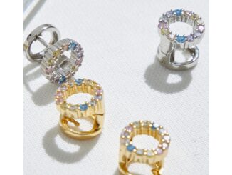 Julys - pastel glint huggie earrings