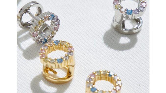 Julys - pastel glint huggie earrings