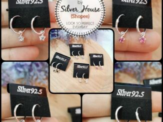 ต่างหูเงินแท้ 92.5% ห่วงกลมห้อยเพชรcz​ มีหลายสี​ ขนาดห่วง12mm.​