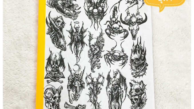แบบลายสัก ลายวินเทจ (ชุดที่ 1) A4 1เซต มี 10แผ่น แบบลายสัก ลายสัก ลายเส้นสัก แบบสักลายเส้น tattoo แทกทูรอยสัก ลายสัก