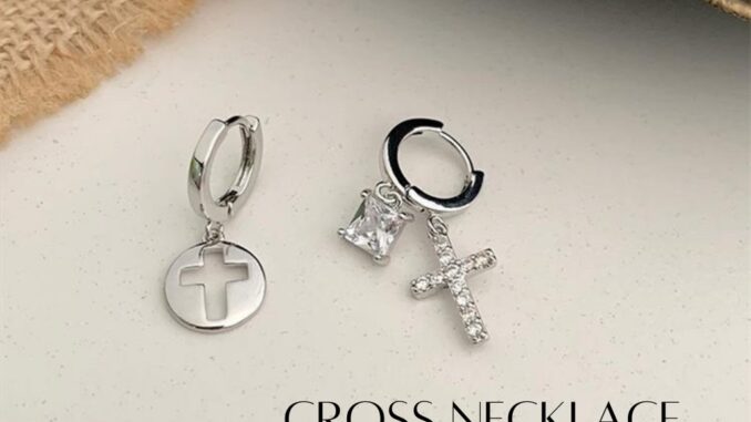 GLAMOR✨ต่างหูไม้กางเขน CROSS ของขวัญ Valentine ต่างหูเงินแท้ ต่างหูเพชร cz ต่างหูแฟชั่น ตุ้มหูเงินแท้ ต่างหูผู้หญิง