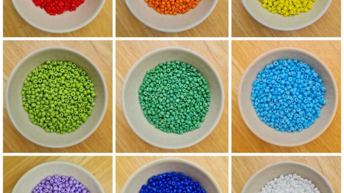 พร้อมส่ง  ลูกปัดเม็ดทรายสีด้าน 4mm น้ำหนัก 50 กรัม