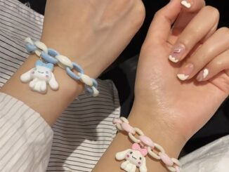 สร้อยข้อมือการ์ตูนหูสุนัขขนาดใหญ่สร้อยข้อมือสีชมพูสีฟ้าสําหรับคู่รัก