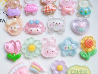 10 ชิ้น / เซต ดอกไม้ใส สายรุ้ง สัตว์เรซิ่น ด้านหลังแบน เคสโทรศัพท์ วัสดุตกแต่ง DIY กิ๊บติดผม อุปกรณ์เครื่องประดับ