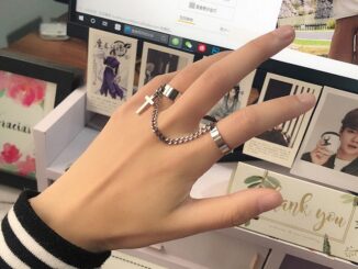 แหวนโซ่ไขว้ สไตล์เกาหลี พังก์ ฮิปฮอป เครื่องประดับแหวนบูรณาการ