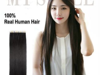 เทปต่อผม แบบไร้รอยต่อ 100% สีดําธรรมชาติ แฟชั่นสําหรับผู้หญิง
