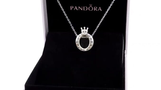 Pandora สร้อยคอเงิน 925 จี้มงกุฎ เครื่องประดับแฟชั่น สําหรับผู้หญิง
