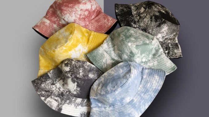 หมวกบักเก็ต สองด้าน ลายกราฟฟิติ สีมัดย้อม สไตล์ญี่ปุ่น สตรีท สําหรับผู้หญิง และผู้ชาย#ins01