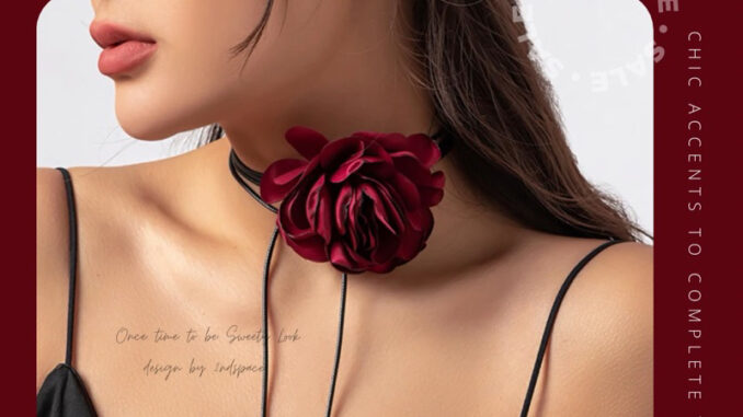 SALE โช้กเกอร์ดอกไม้แบบผูกเองได้ตามใจสไตล์Sexy Flexi Rose Basic Choker พร้อมส่งนะค้า