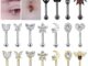 Bodyace 1 ชิ้น สเตนเลส คิ้ว เจาะ ดอกไม้ คริสตัล ลิป แหวน เอเลี่ยน โค้ง บาร์เบล เกลียว เจาะ ต่างหู