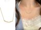 Roselife เกาหลีทองบิดแนวนอนติดบาร์จี้สร้อยคอสําหรับผู้หญิงสาวที่เรียบง่ายงอหนึ่งคําเสน่ห์สร้อยคอสั้นเครื่องประดับแฟชั่น