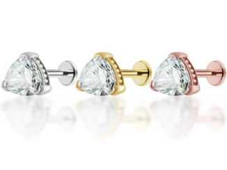 PiercingRoomByJay Trillian Triangle Flat Back เงินแท้