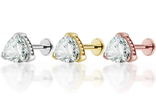 PiercingRoomByJay Trillian Triangle Flat Back เงินแท้