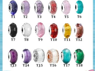 จี้คริสตัลมูราโน่ เงิน 925 สีชมพู สีเขียว สีฟ้า สีแดง สีดํา สีขาว