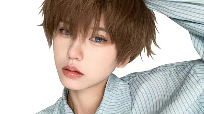 วิกผมสังเคราะห์ วิกผมสั้นตรง สีไวน์แดง สีน้ําตาลอ่อน เหมาะกับวัยรุ่น สําหรับผู้ชาย