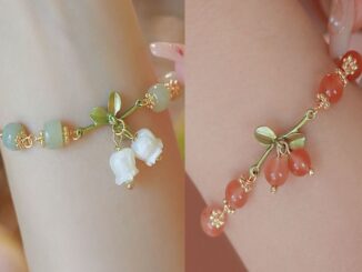 สร้อยข้อมือ ประดับคริสตัล ลายดอกลิลลี่ สีชมพู สวยหรู เหมาะกับของขวัญ สําหรับผู้หญิง