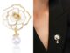 Glanxuan เข็มกลัด รูปดอกคามิเลีย ประดับมุก สไตล์เรโทร Camellia brooch