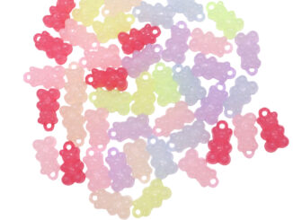 Charm จี้อะคริลิค รูปการ์ตูนหมี ขนาด 12 * 21 มม. แฮนด์เมด หลากสี สําหรับทําเครื่องประดับ สร้อยคอ สร้อยข้อมือ DIY 20 ชิ้น