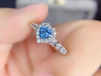 TANITTgemsแหวนทองคำขาวประดับพลอยAquamarineแท้สีฟ้าอ่อนสวยทรงหัวใจ