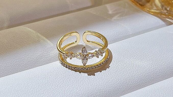 MONIKO Original Design Women's Gold Ring With Zircon
