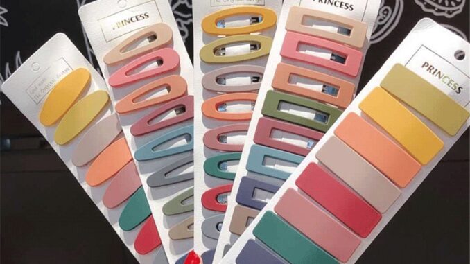 กิ๊บติดผม ทรงเรขาคณิต สีพื้น แฟชั่นสําหรับผู้หญิง 10 ชิ้น ต่อชุด