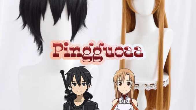 Anime Sword Art Online Kirito/Yuuki Asuna Cosplay Wig SAO 30cm/80cm Long Heat Resistant Synthetic Wigs