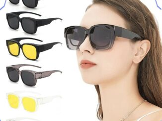 MELODYGOODS1 แว่นตากันแดด ป้องกันรังสียูวี ทรงสี่เหลี่ยม สามารถสวมใส่ทับแว่นตาได้