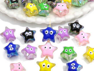 [19 มม.] ลูกปัดดาวห้าแฉก ตาเล็กน่ารัก เครื่องประดับ สร้อยข้อมือ DIY