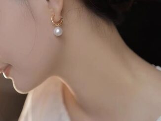 ต่างหู เหล็กไทเทเนียม 18K จี้ไข่มุก สไตล์ฝรั่งเศส หรูหรา สําหรับผู้หญิง