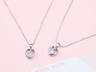 heart gem necklace สร้อยคอจี้คริสตัลหัวใจ