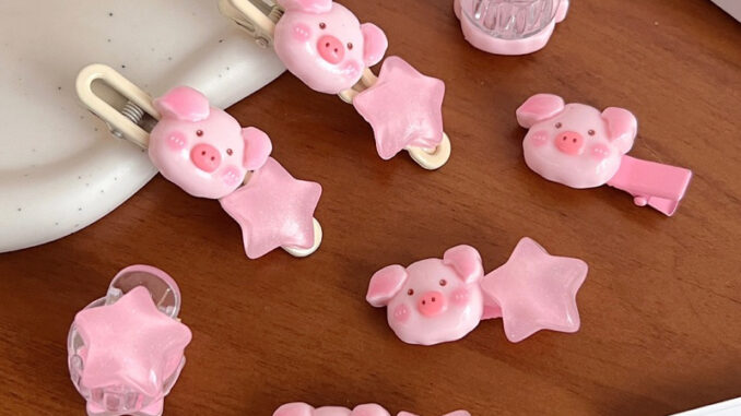 Cute 099 กิ๊บติดผม กิ๊บหนีบผมหมูชม Piggy