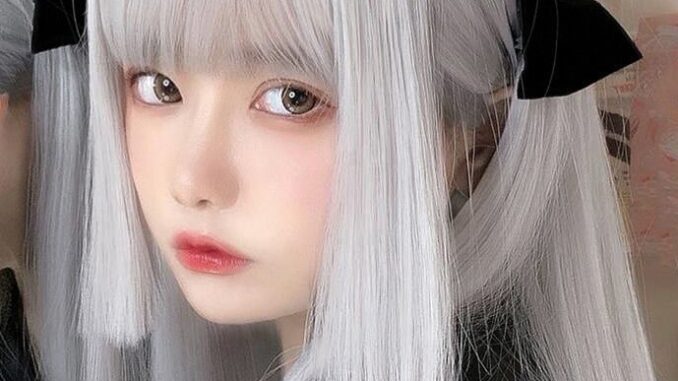 วิกผมยาวตรง สีเงิน สีขาว สไตล์โลลิต้า สําหรับผู้ชาย และผู้หญิง