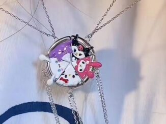 ✨XINYIA✨สร้อยคอแม่เหล็ก Kuromi Melody Cinnamoroll Dog Hello Kitty สไตล์เกาหลี สร้อยคอคู่ พิซซ่า ผู้หญิง 2024